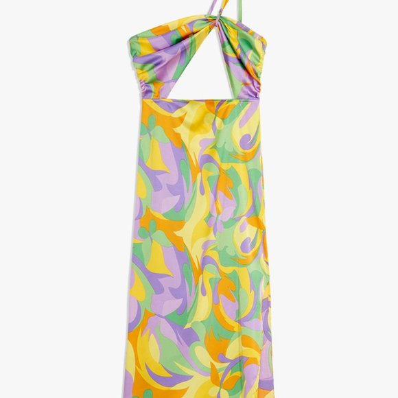 SOLD! NWT WeWoreWhat Tie Halter Saved by the Bell Dress- Medium - Picture 6 of 6